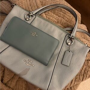 Coach Blue Leather Satchel